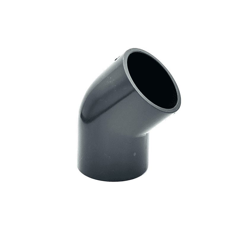 PVC ragasztható nyomócső 45°-os könyök idom